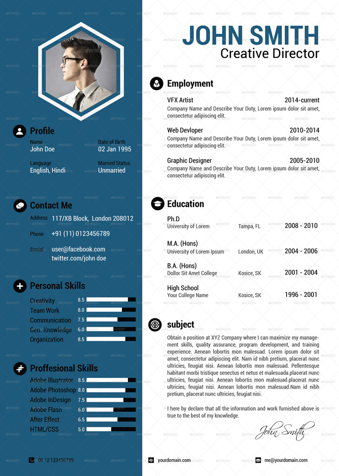 25 attractive print and resume templates