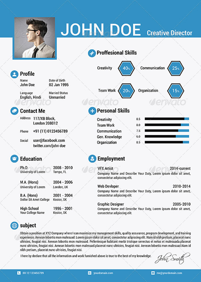 25 attractive print and resume templates